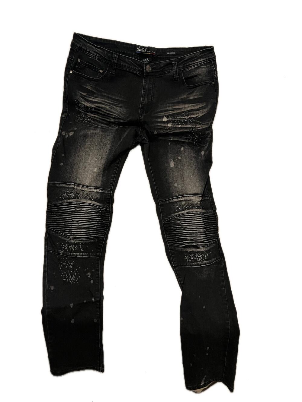Switch Remarkable Slim Taper Black Jeans 36x34